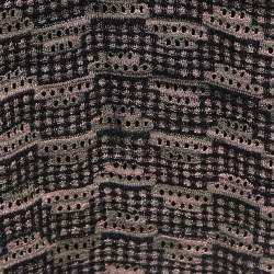 Pre Owned M Missoni Black/Pink Perforated Lurex Knit Maxi Dress L
