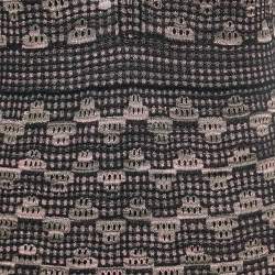 Pre Owned M Missoni Black/Pink Perforated Lurex Knit Maxi Dress L