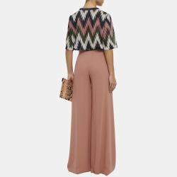 Pre Owned M Missoni Pink Crepe Wide Leg Pants S (IT 40)