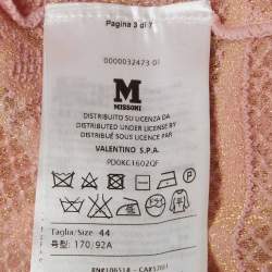 Pre Owned M Missoni Pink Patterned Lurex Knit Top M
