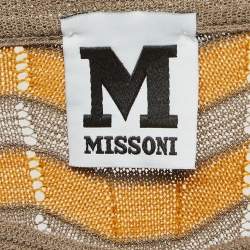 Pre Owned M Missoni Multicolor Patterned Knit Ruffled Dress S