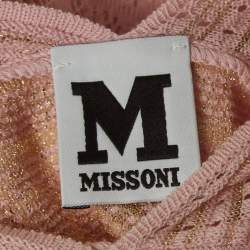 Pre Owned M Missoni Pink Patterned Lurex Knit Top S