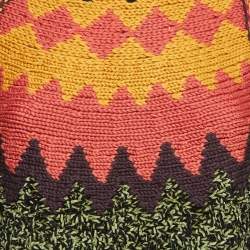 مملوكة مسبقًا M Missoni Multicolor Patterned Wool-Blend Knit Sweater S