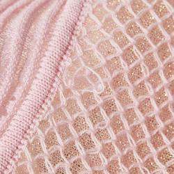 Pre Owned M Missoni Pink Floral Pattern Lurex Knit Cap Sleeve Top M