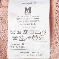 Pre Owned M Missoni Pink Floral Pattern Lurex Knit Cap Sleeve Top M