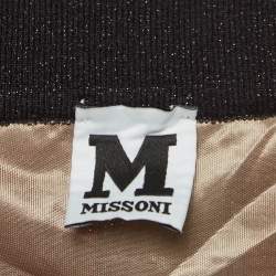 Pre Owned M Missoni Multicolor Stripe Lurex Knit Flared Midi Skirt L