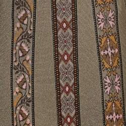 Pre Owned M Missoni Multicolor Stripe Lurex Knit Flared Midi Skirt L