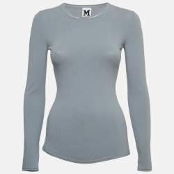 Pre Owned M Missoni Grey Knit Long Sleeve T-Shirt S