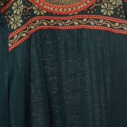 M Missoni Green Floral Pattern Knit Long Sleeve Top L