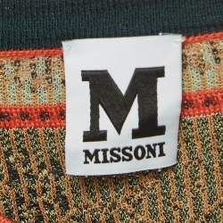 M Missoni Green Floral Pattern Knit Long Sleeve Top L