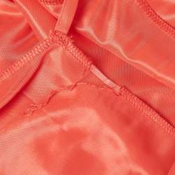 Pre Owned M Missoni Orange Patterned Knit Sleeveless Flared Midi Dress M