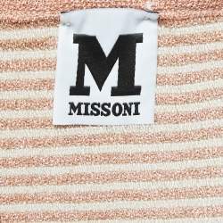 Pre Owned M Missoni Metallic Pink Lurex Knit Top XL