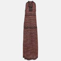 Pre Owned M Missoni Multicolor Patterned Lurex Knit Maxi Dress M