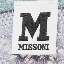 M Missoni Blue Sea Shell Pattern Lurex Knit Cap Sleeve Top M