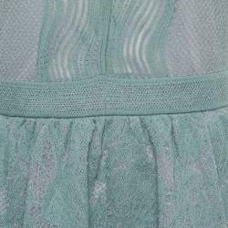 Pre Owned M Missoni Green Patterned Lurex Knit Short Dress S