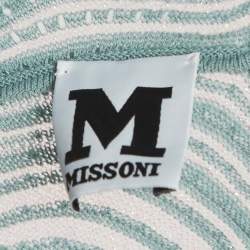 Pre Owned M Missoni Green Patterned Lurex Knit Short Dress S