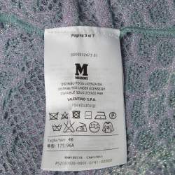 Pre Owned M Missoni Green Patterned Lurex Knit Short Dress S