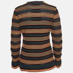 Pre Owned M Missoni Green Patterned Knit Top L