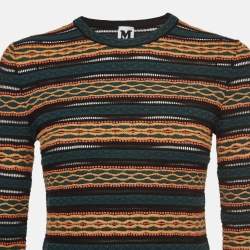 Pre Owned M Missoni Green Patterned Knit Top S