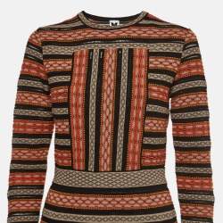 مملوكة مسبقًا M Missoni Multicolor Patterned Knit Short Dress M