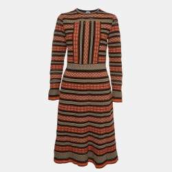 مملوكة مسبقًا M Missoni Multicolor Patterned Knit Short Dress M