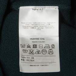 Pre Owned M Missoni Green Patterned Knit Puff Sleeves Top S