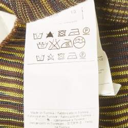 Pre Owned M Missoni Yellow/Brown Patterned Knit Turtle Neck Sweater L