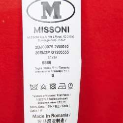 Pre Owned M Missoni Red Silk Crepe Oversized Top S