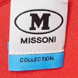 Pre Owned M Missoni Red Silk Crepe Oversized Top S