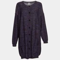 M Missoni Purple Patterned Lurex Knit Cardigan & Playsuit Set L