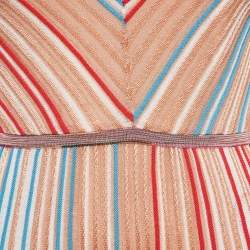 Pre Owned M Missoni Multicolor Stripe Knit Sleeveless Maxi Dress M