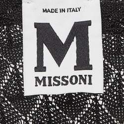 مملوكة مسبقًا M Missoni Vintage Black Lurex Knit Ruffled Short Dress M