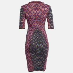 Pre Owned M Missoni Multicolor Patterned Knit Midi Dress S
