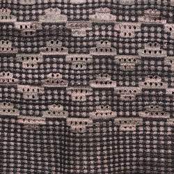 Pre Owned M Missoni Pink/Black Patterned Lurex Knit Top and Pants Set S