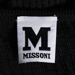 Pre Owned M Missoni Black Patterned Wool Blend Knit Mini Dress M