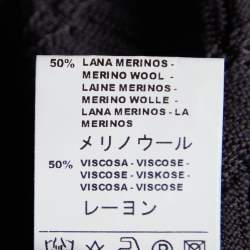 Pre Owned M Missoni Grey Patterned Wool Blend Knit Dress M