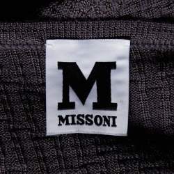 Pre Owned M Missoni Grey Patterned Wool Blend Knit Dress M
