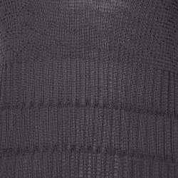 Pre Owned M Missoni Grey Patterned Wool Blend Knit Dress M