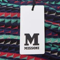 Pre Owned M Missoni Multicolor Patterned Knit Sleeveless Midi Dress M