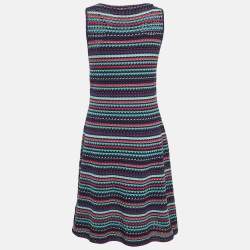 Pre Owned M Missoni Multicolor Patterned Knit Sleeveless Midi Dress M