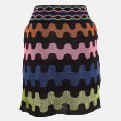 Pre Owned M Missoni Multicolor Patterned Knit Mini Skirt S