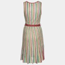 Pre Owned M Missoni Multicolor Patterned Knit V Neck Sleeveless Short Dress S