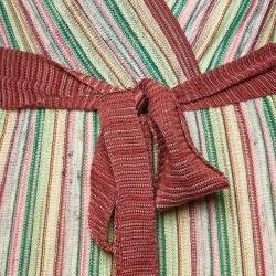 Pre Owned M Missoni Multicolor Patterned Knit V Neck Sleeveless Short Dress S