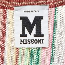 Pre Owned M Missoni Multicolor Patterned Knit V Neck Sleeveless Short Dress S