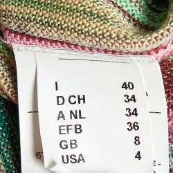 Pre Owned M Missoni Multicolor Patterned Knit V Neck Sleeveless Short Dress S