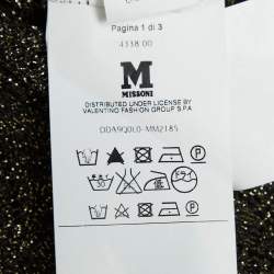 Pre Owned M Missoni Black/Gold Lurex Knit Buttoned Front Cardigan M