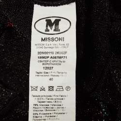 Pre Owned M Missoni Black Multicolor Lurex Knit Mini Dress S
