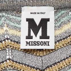 مملوكة مسبقًا M Missoni Multicolor Chevron Lurex Knit Crop Top S