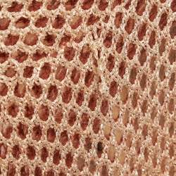 Pre Owned M Missoni Brown Lurex Knit Belted Cardigan M