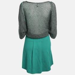M Missoni Green/Grey Lurex Knit Skirt Set M